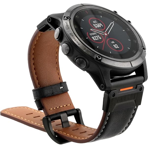 Garmin QuickFit 22 Watch Band - Chestnut Leather | Official Garmin
